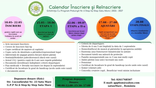CALENDAR RE- ȘI ÎNSCRIERE